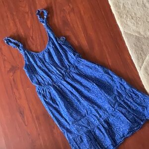 Banana Republic blue Sleeveless Dress with elastic waist and shoulders size S